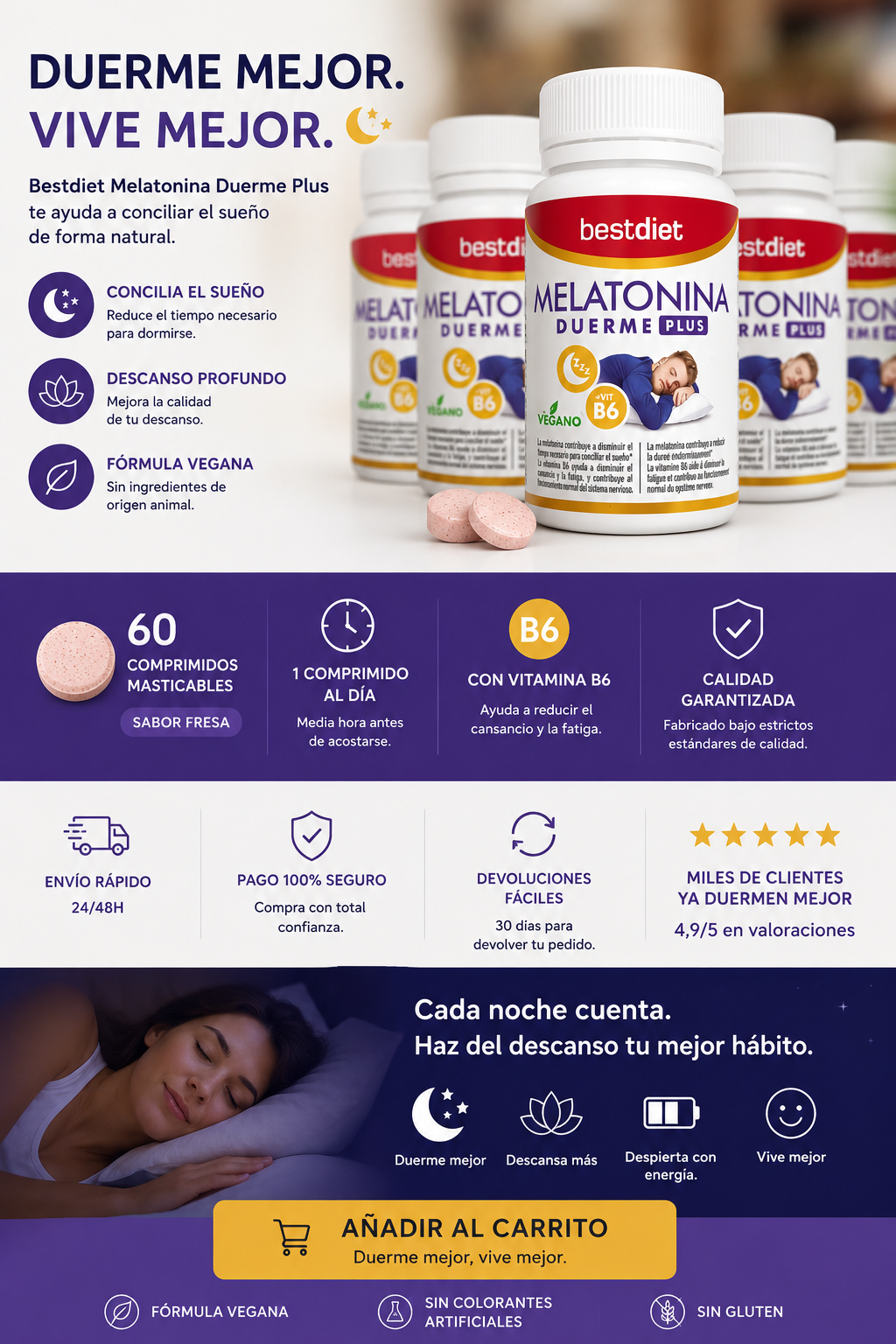 Melatonina Duerme Plus — 60 Cápsulas