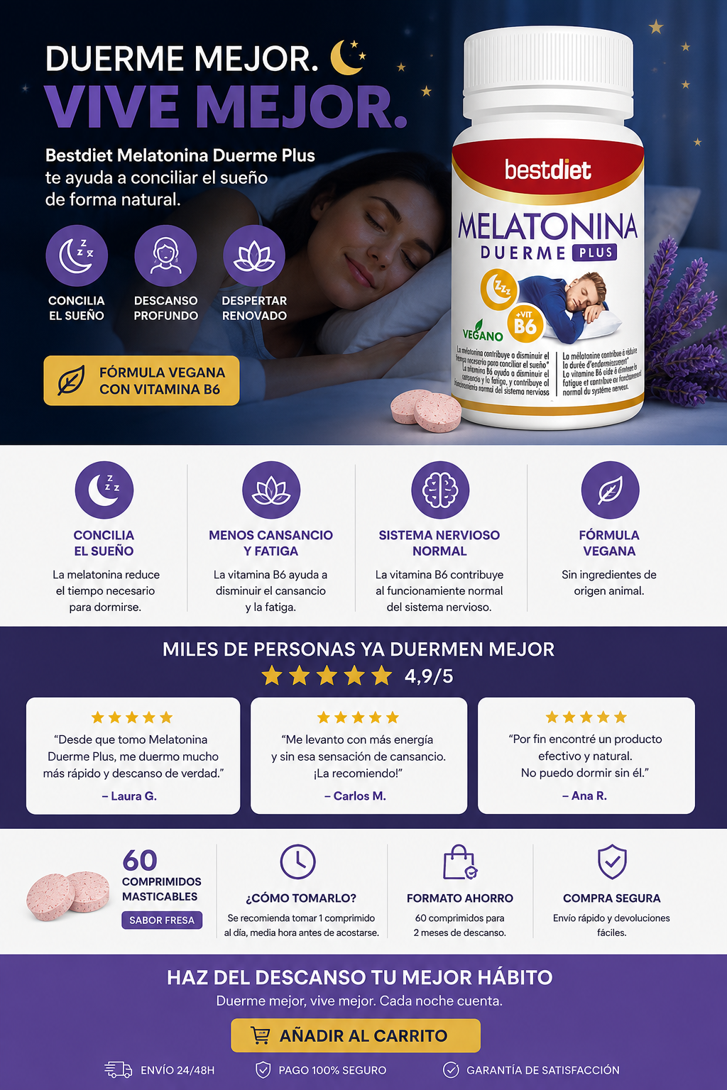 Melatonina Duerme Plus — 60 Cápsulas