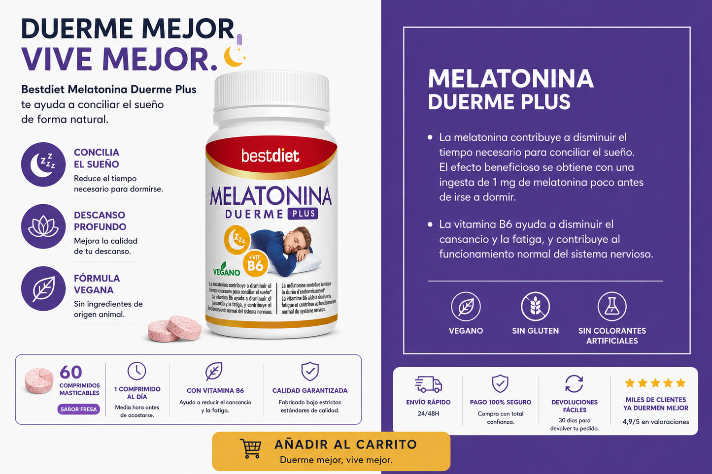 Melatonina Duerme Plus — 60 Cápsulas