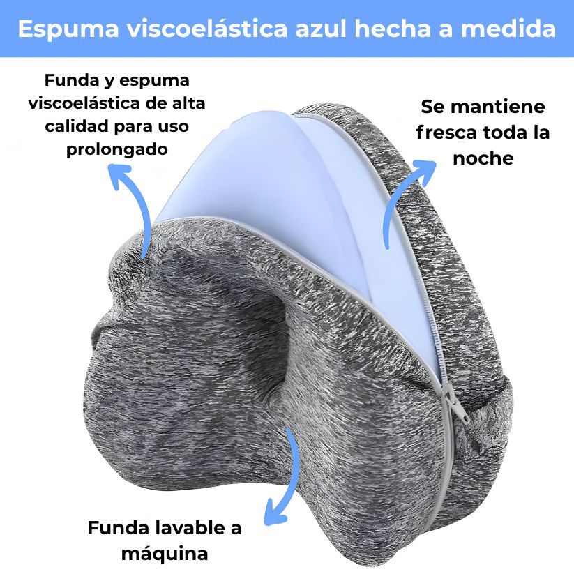 Almohada Nurvion Align espuma viscoelástica azul - funda lavable alta calidad fresca toda la noche