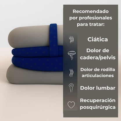 Almohada ortopédica Nurvion recomendada para ciática dolor lumbar cadera rodilla y recuperación posquirúrgica